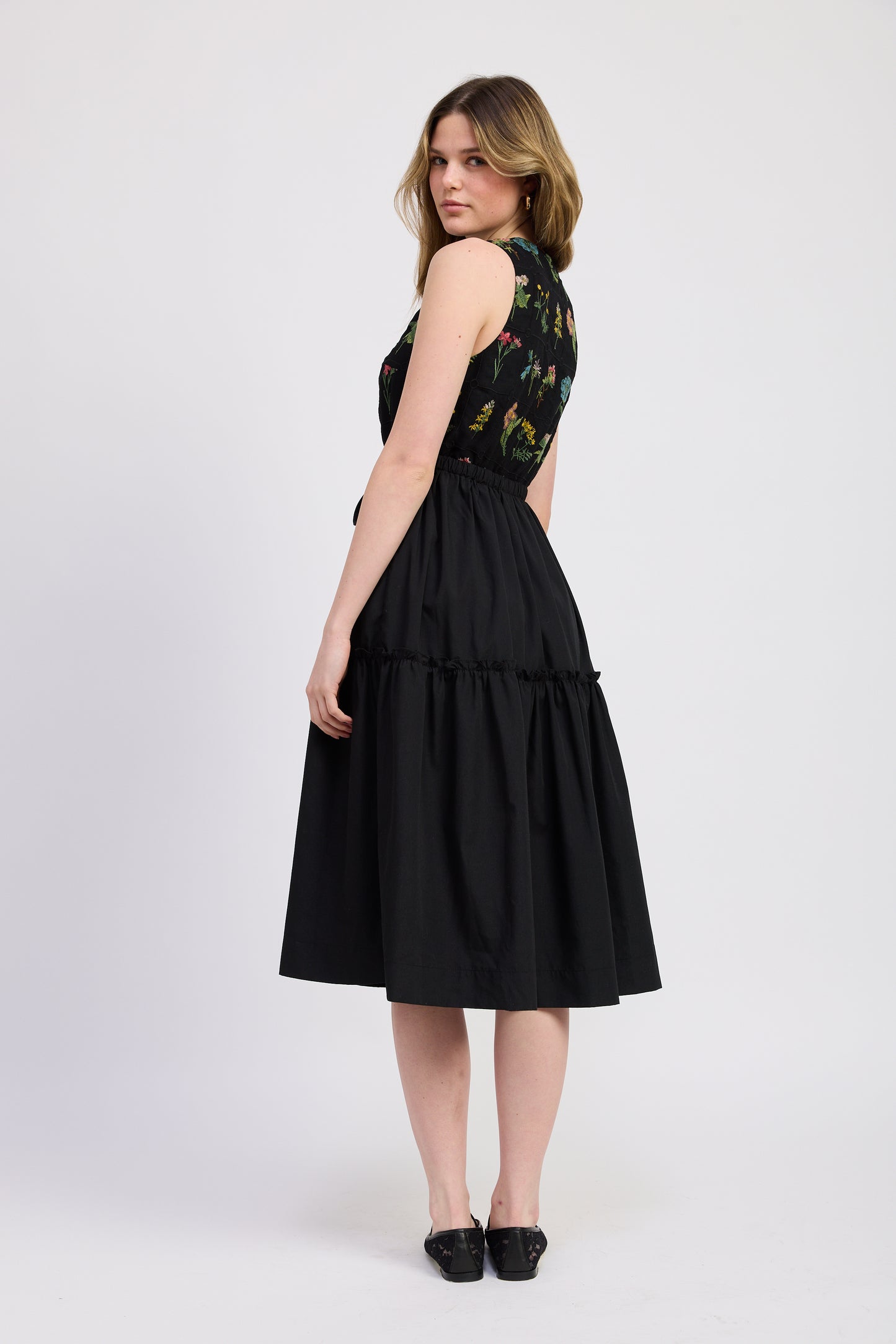 Lia Mixed Media Midi Dress