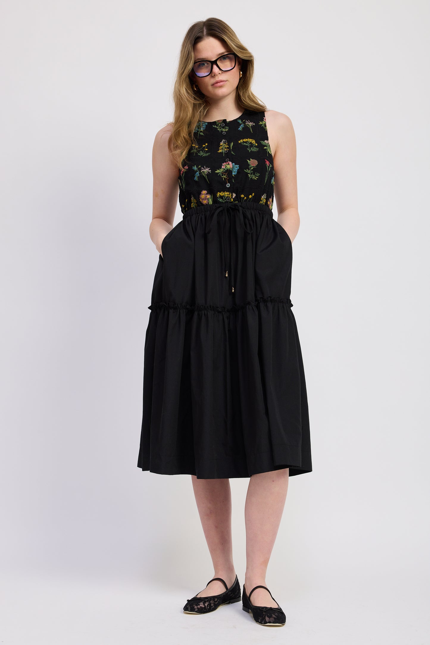 Lia Mixed Media Midi Dress