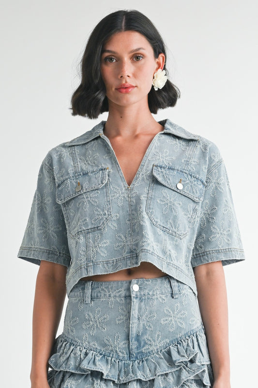 Zinnia Denim Top