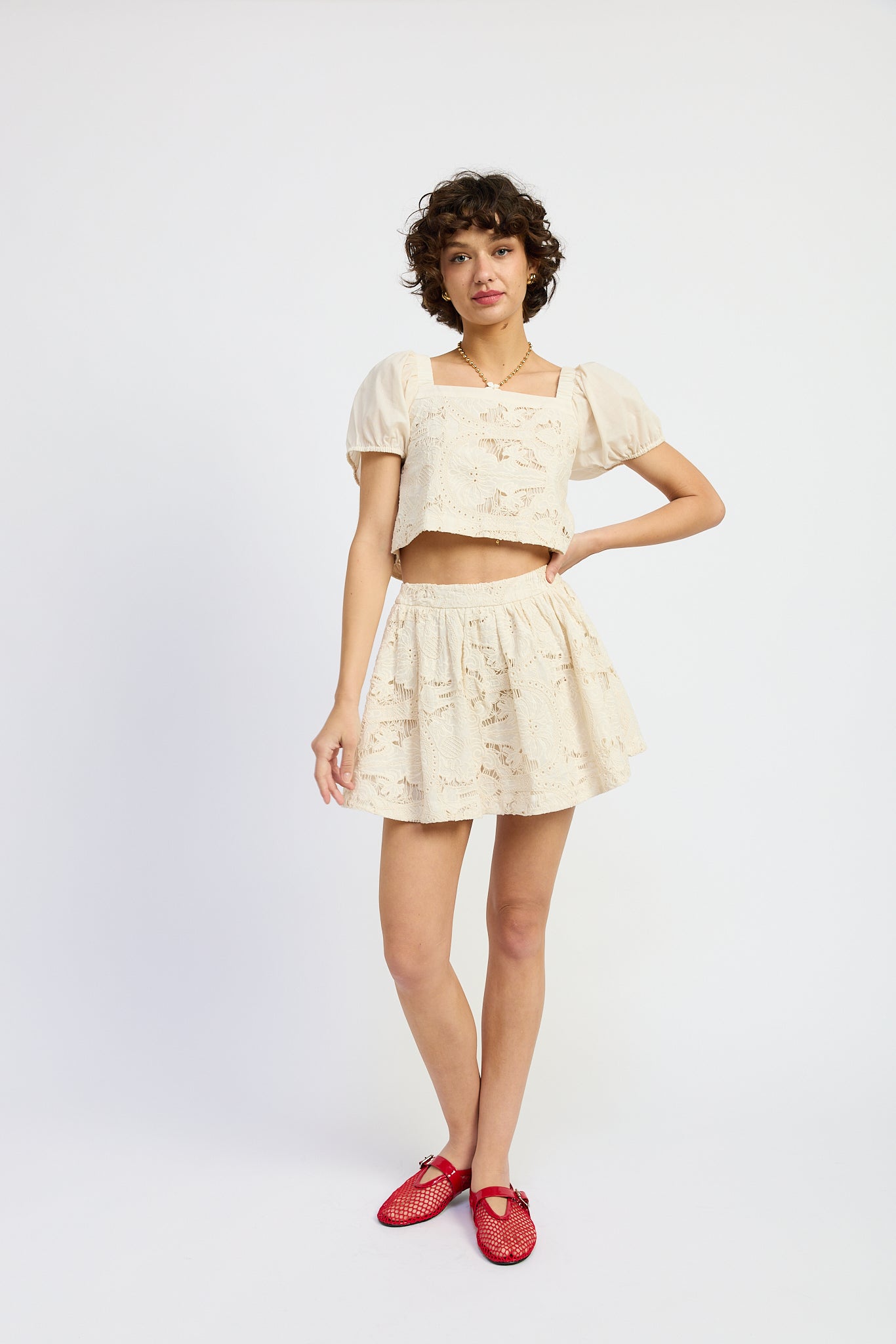 Celina Mixed Media Top