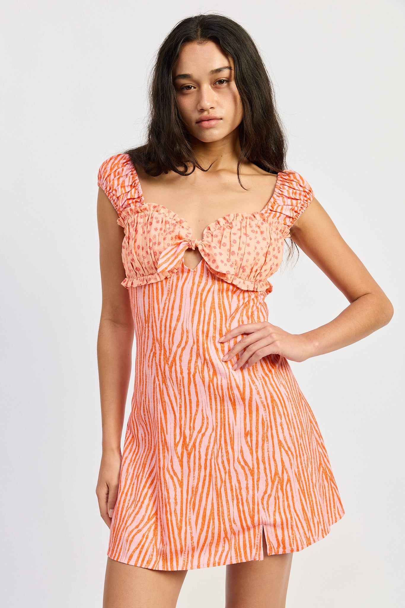 Vicky Mixed Media Mini Dress