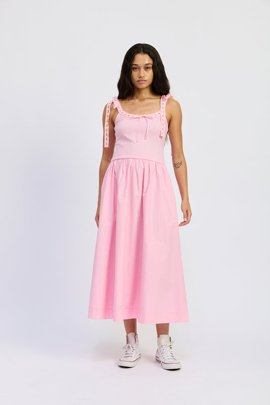 Elle Mixed Media Midi Dress