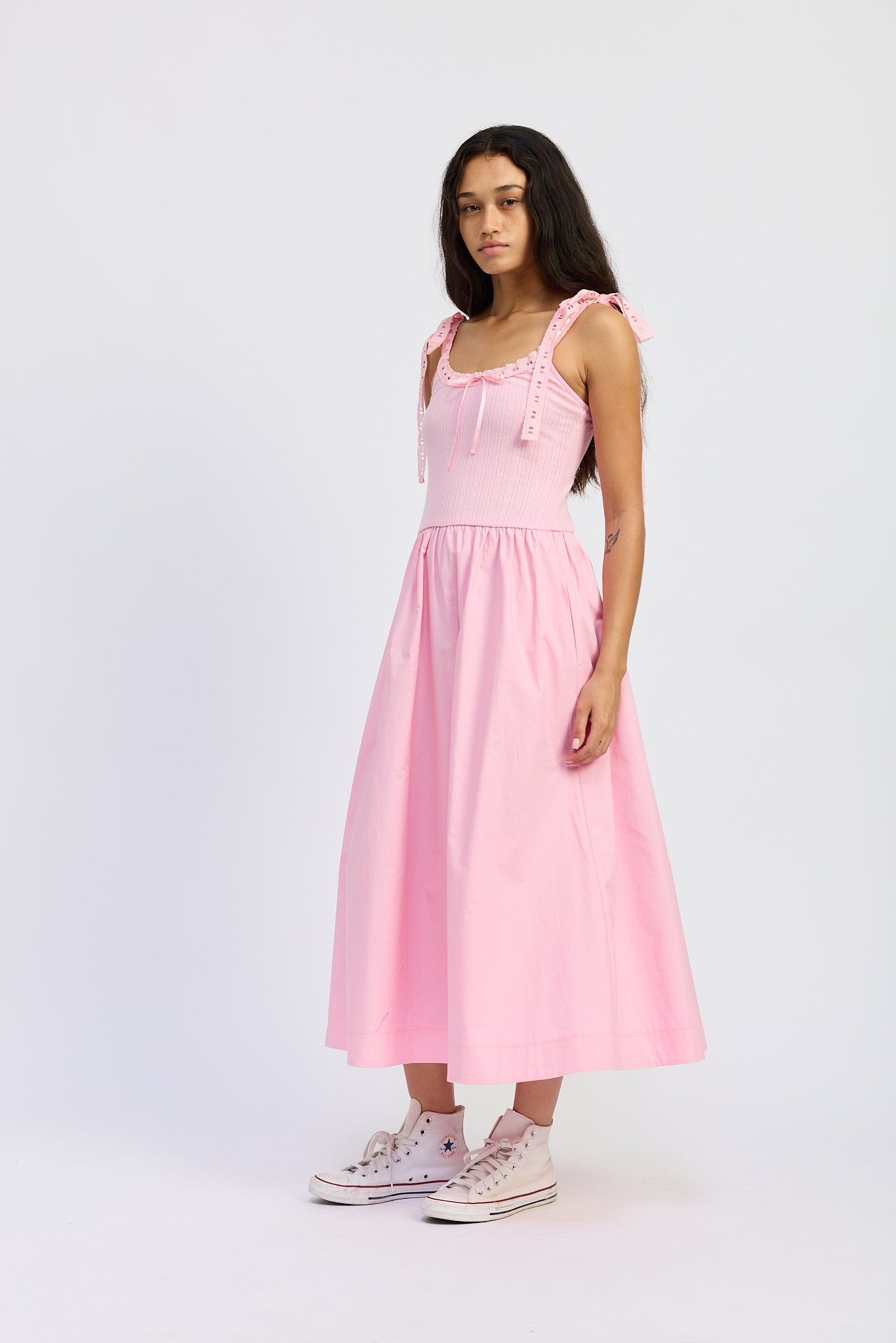 Elle Mixed Media Midi Dress