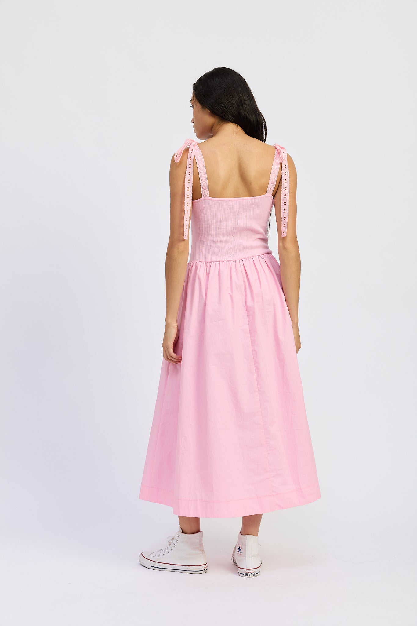 Elle Mixed Media Midi Dress