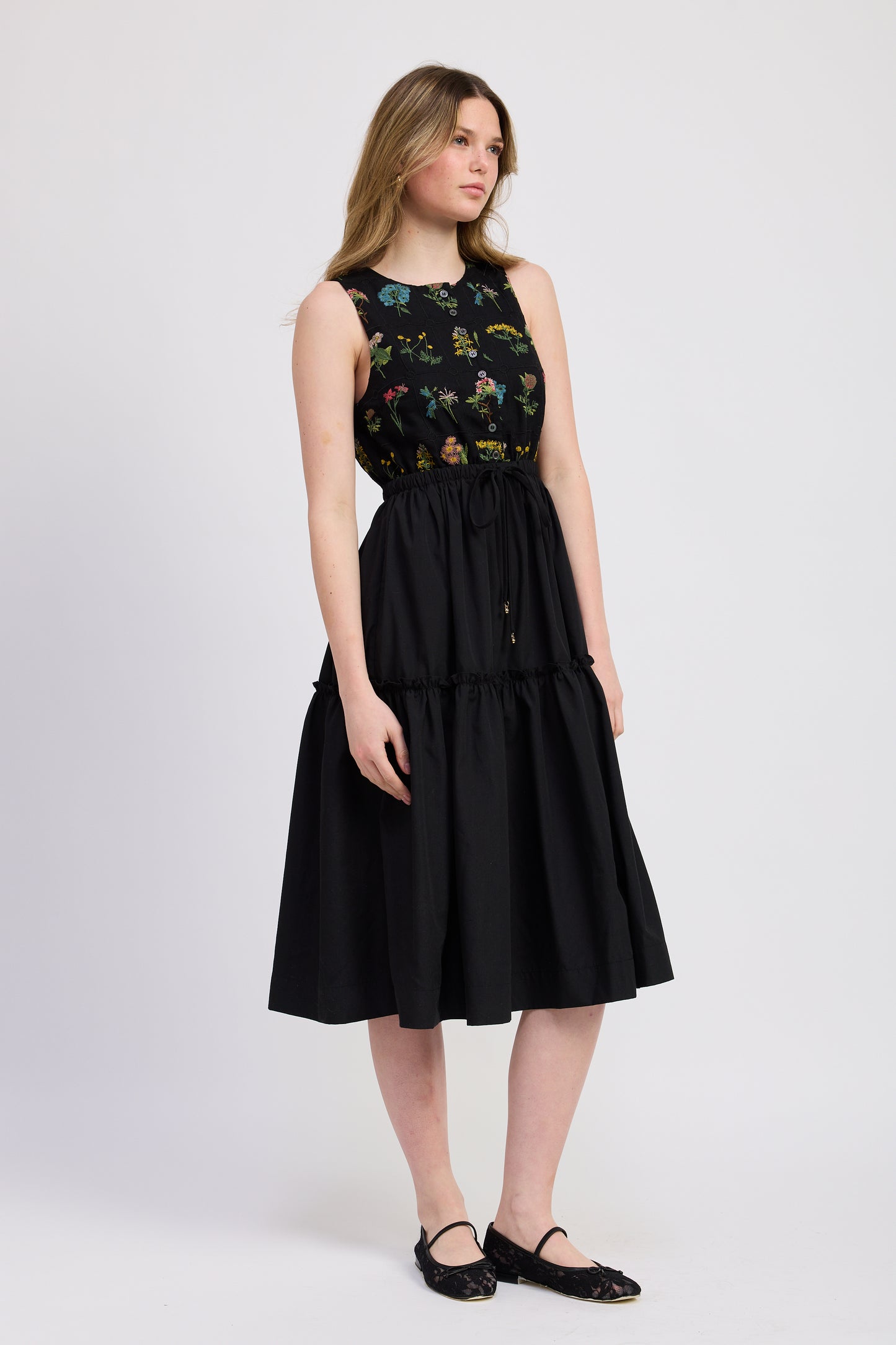 Lia Mixed Media Midi Dress